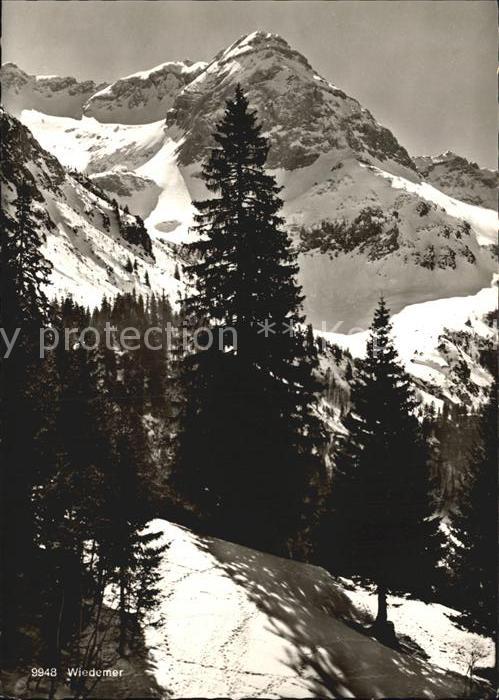 Allgaeu Region Blick vom Giebelhaus auf Wiedemer und Kreuzkopf