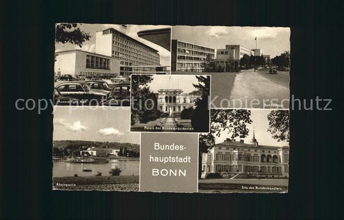 Bonn Rhein Auswaertiges Amt Rheinpartie Sitz des Bundeskanzler Bundeshaus