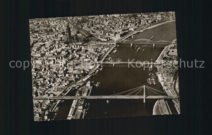 Koeln Rhein Luftaufnahme Severinbruecke Deutzer Bruecke Dom