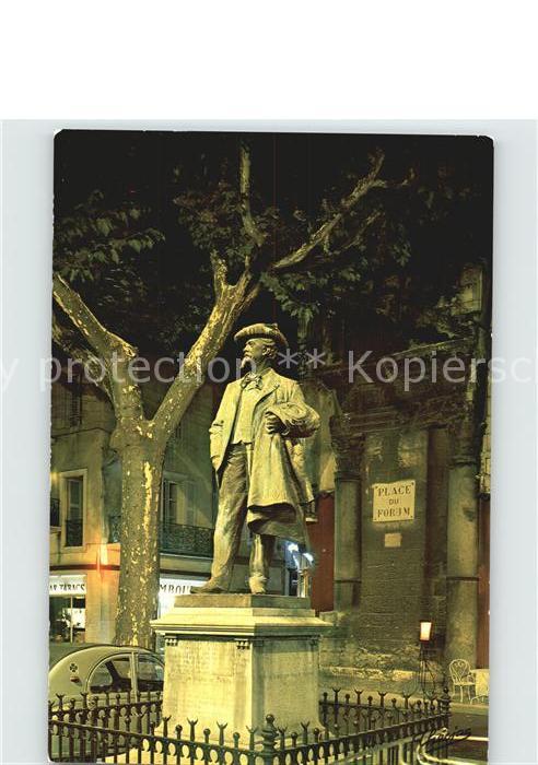 Arles Bouches-du-Rhone Place du Forum statue Mistral Th Rivier