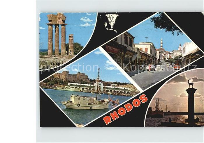 Rhodos Rhodes aegaeis Ruine Boot Strassenansicht