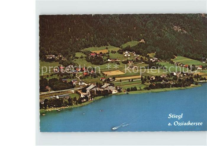 Stiegl Ossiach Fliegeraufnahme Apartmenthaeuser Haensel und Gretel