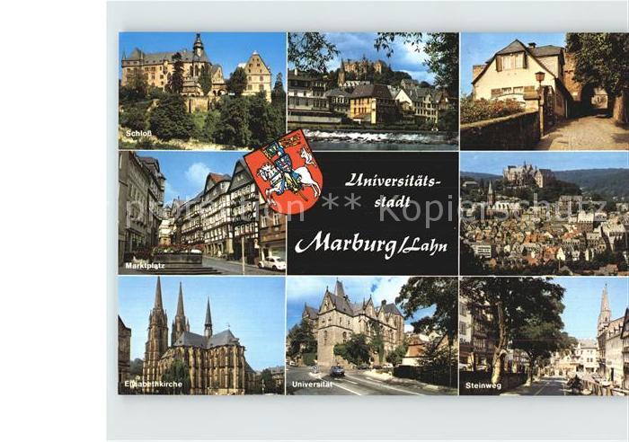 Marburg Lahn Steinweg Universitaet Marktplatz Schloss