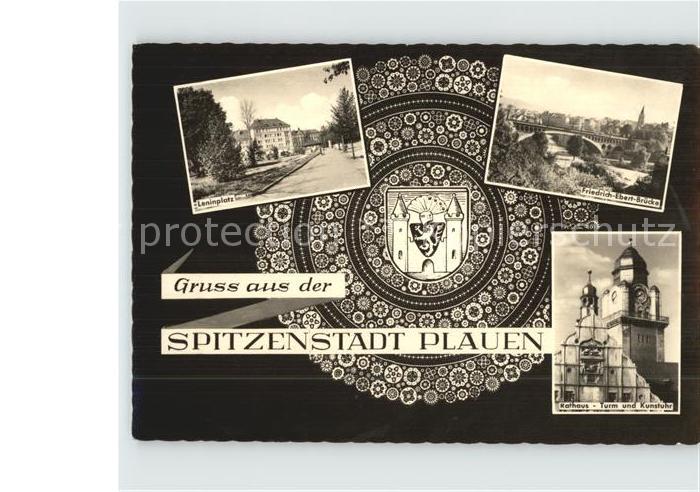 Plauen Vogtland Leninplatz Friedrich-Ebert-Bruecke Rathaus