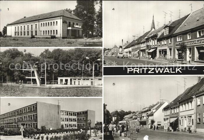 Pritzwalk Kulturhaus Erich Weinert Hainholzbad Wilhelm Piek Oberschule Karl Marx