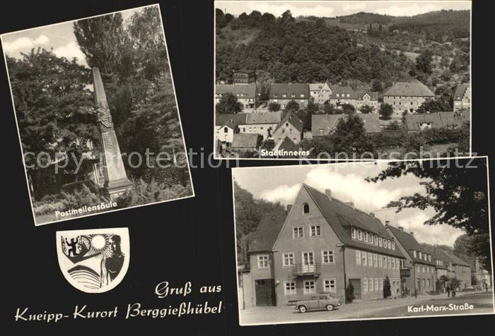 Berggiesshuebel Karl Marx Strasse Teilansicht Postmeilensaeule