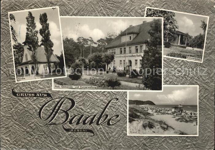 Baabe Ostseebad Ruegen Kirche Post Gemeinde- Kurverwaltung Strand Konzertplatz