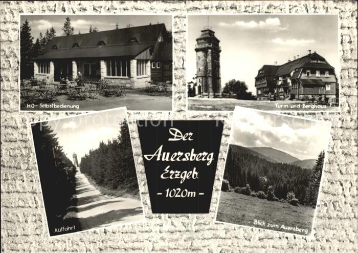 Auersberg Wildenthal Turm und Berghaus Auersberg Auffahrt