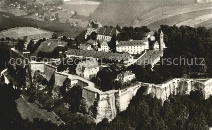 Koenigstein Saechsische Schweiz Fliegeraufnahme Festung