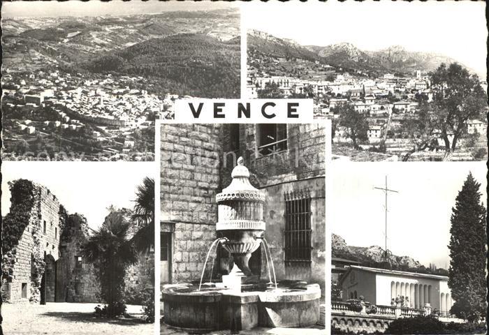 Vence-la-Jolie Gesamtansicht Ruine Brunnen Kirche