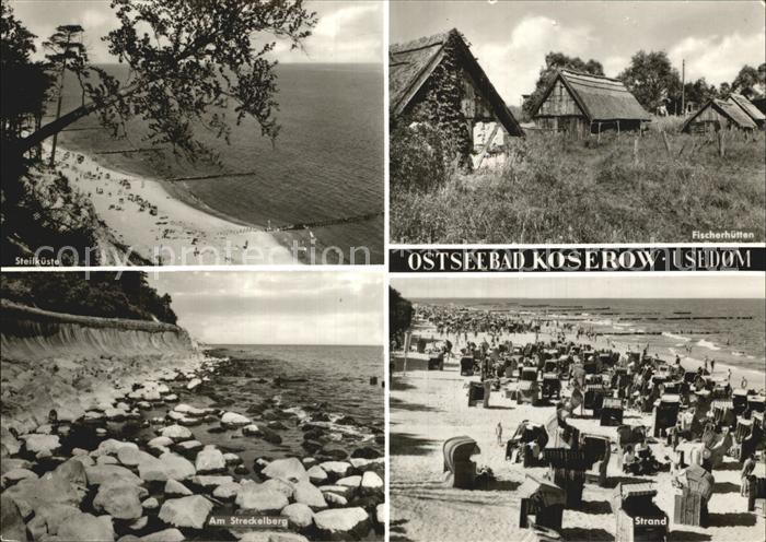 Koserow Ostseebad Usedom Steilkueste Am Steckelberg Strand Fischerhuetten