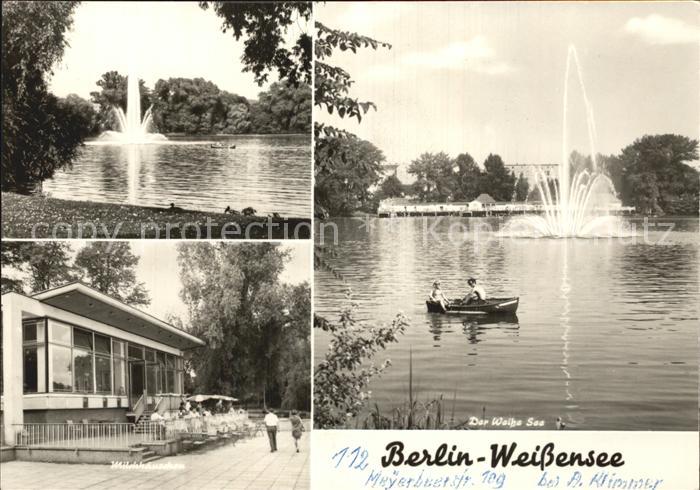 Weissensee Berlin See mit Fontaine Milchbar
