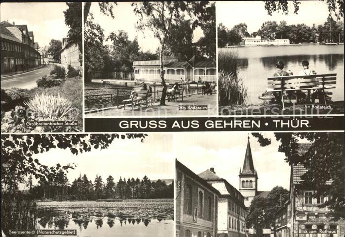 Gehren Thueringen Grossbreitenbacher Strasse Seerosenteich Rathaus Am Bodenteich