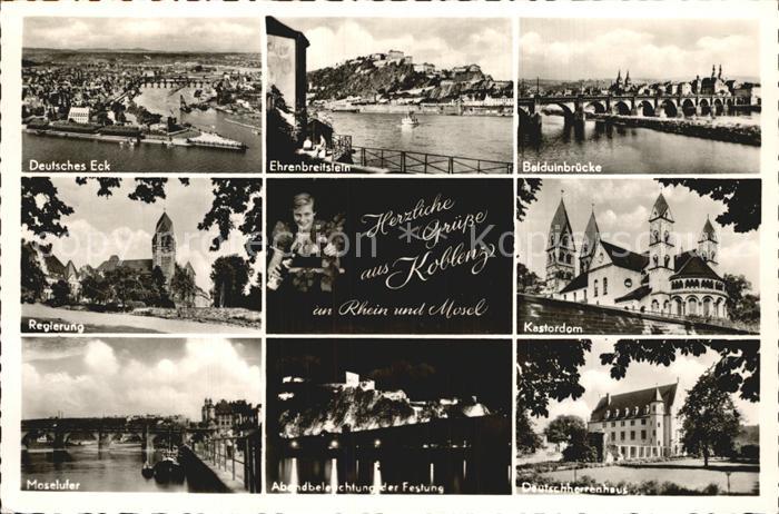 Koblenz Rhein Deusches Eck Ehrenbreitstein Balduinbruecke Regierung Kastordom Mo