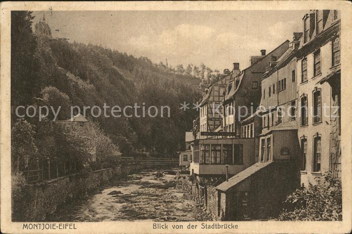 Montjoie Monschau Blick von der Stadtbruecke