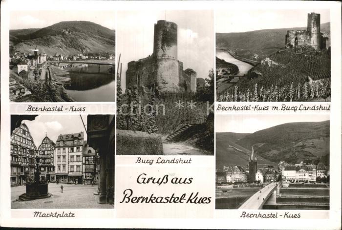 BERNKASTEL-KUES Berncastel Rheinland-Pfalz Teilansicht Burg Landshut Marktplatz