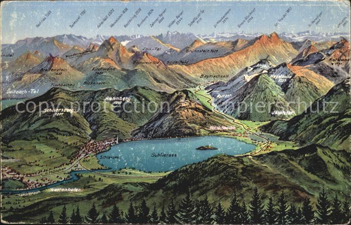 Schliersee und Umgebung Panoramakarte