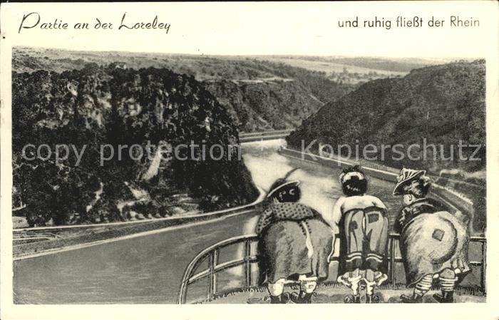 Loreley Lorelei Rheinpartie Karikatur