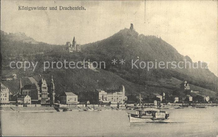 Koenigswinter mit Drachenburg und Ruine Drachenfels