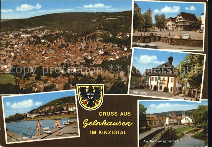 Gelnhausen Panorama Obermarkt Rathaus Schwimmbad Kinzig Bruecke