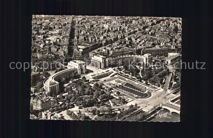 Paris Vue aerienne Le Palais de Chaillot
