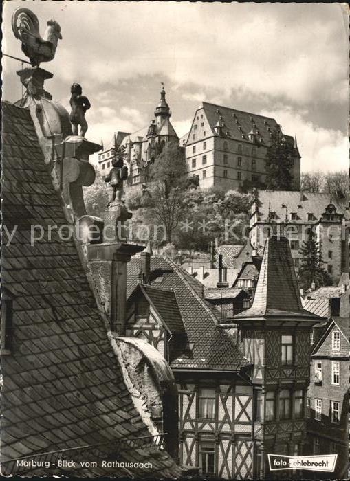 Marburg Lahn Blick vom Rathausdach