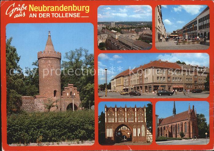 Neubrandenburg Burg Fliegeraufnahme Strassenpartie Stadttor Kirche