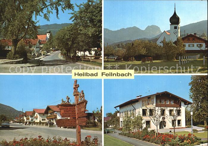 Bad Feilnbach Dorfstrasse Kirche Wegweiser Gasthaus