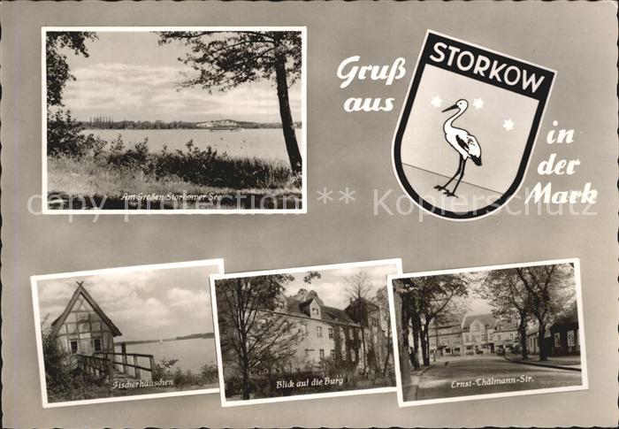 Storkow Mark Grosser Storkower See Fischerhaeuschen Burg Ernst Thaelmann Str
