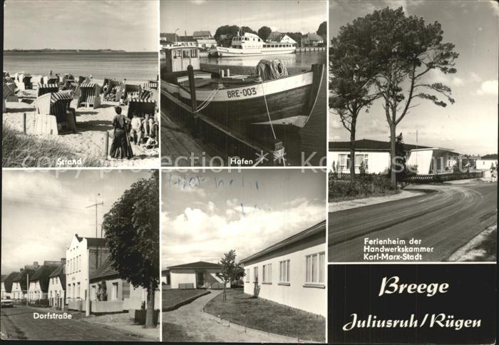 Breege Ruegen Strand Hafen Dorfstrasse Ferienheim der Handwerkskammer Karl Marx