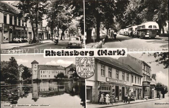 Rheinsberg Strasse der Jugend Markt Muehlenstrasse Schloss jetzt Sanatorium Helm