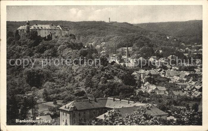 Blankenburg Harz Stadtbild mit Schloss