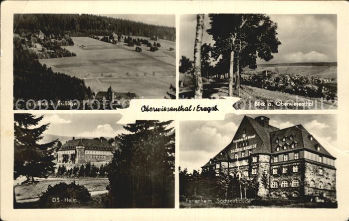 Oberwiesenthal Erzgebirge Blick vom Skifluegel DS Heim Ferienheim Sachsenbaude