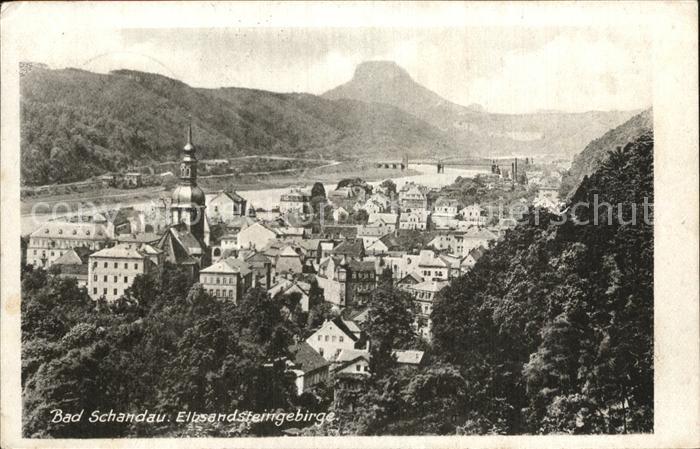 Bad Schandau Panorama mit Elbsandsteingebirge