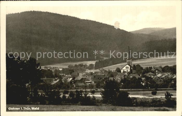 Gehren Thueringen Ortsansicht mit Kirche