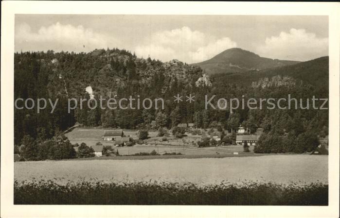 Jonsdorf mit Lausche und Muehlsteinbruechen Zittauer Gebirge