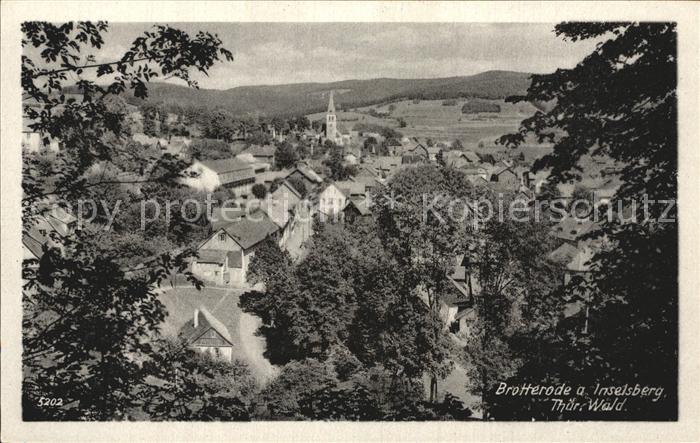 Brotterode am Inselsberg Ortsansicht mit Kirche