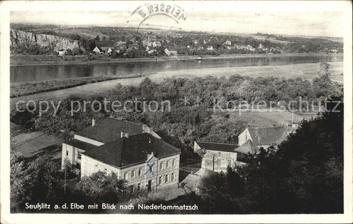 Seusslitz Blick ueber die Elbe nach Niederlommatzsch