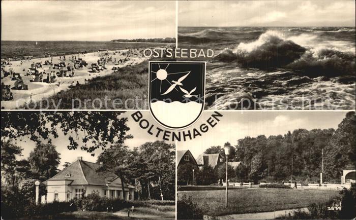 Boltenhagen Ostseebad Strand Brandung Sturm Lesehalle Wappen