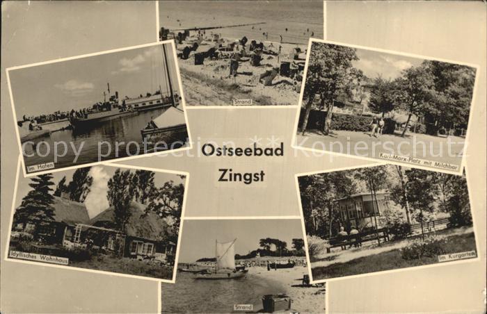 Zingst Ostseebad Hafen Strand Karl Marx Platz Milchbar Kurgarten Wohnhaus