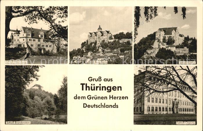 Wernburg Schloss Burg Ranis Schloss Koenitz Schloss Oppurg Schloss Brandenburg