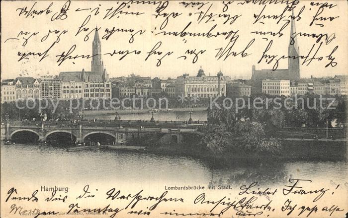 HAMBURG  CITY Alster Lombardsbruecke mit Stadt