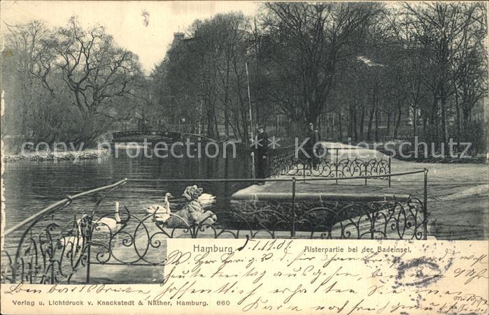 HAMBURG  CITY Alsterpartie bei der Badeinsel Schwaene