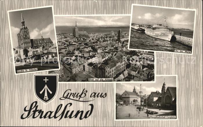 Stralsund Mecklenburg Vorpommern Kirche St Nikolai Altstadt Mole Dampfer Hauptba