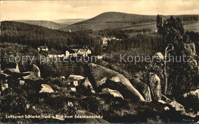 Schierke Harz Panorama Blick vom Edelmannshaeu Luftkurort