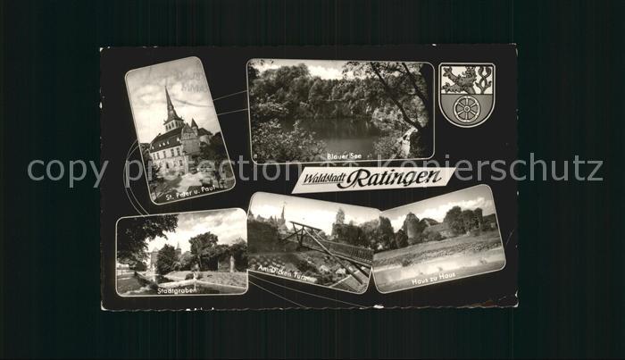 Ratingen St Peter und Paul Kirche Blauer See Stadtgraben Am dicken Turm Haus zu