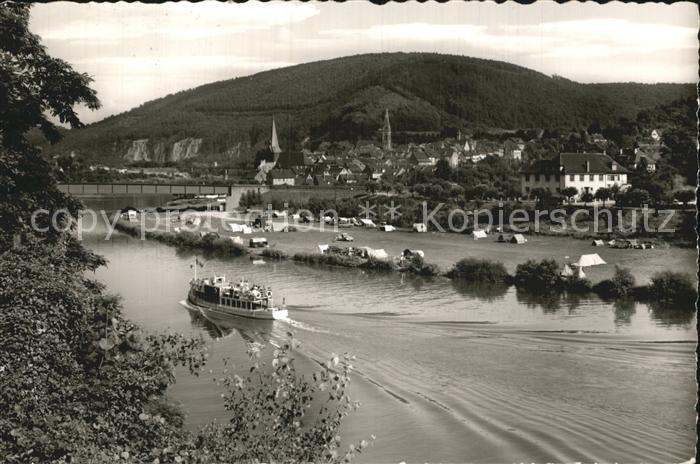 Neckargemuend Dampferfahrt auf dem Neckar Campingplatz