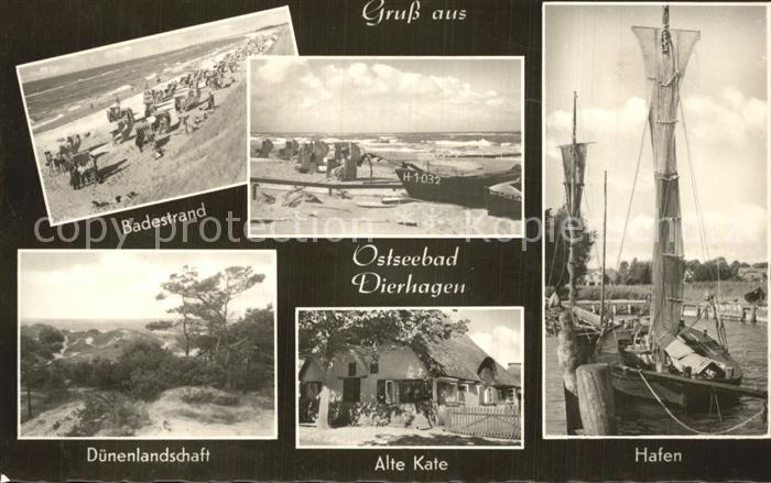 Dierhagen Ostseebad Badestrand Duenenlandschaft Alte Kate Hafen