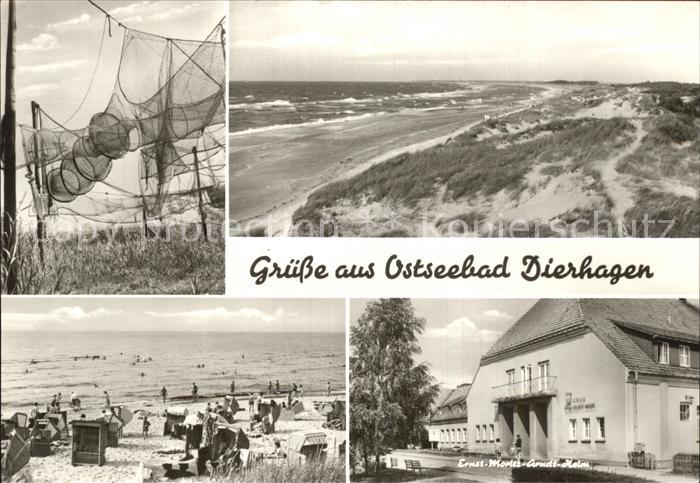 Dierhagen Ostseebad Fischernetze Strand Duenen Ernst Moritz Arndt Heim