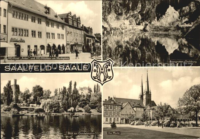 Saalfeld Saale HO Hotel Anker HO Milchbar Marktplatz Feengrotten Gralsburg See G